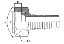 GB Metric Female 74º Cone Seat